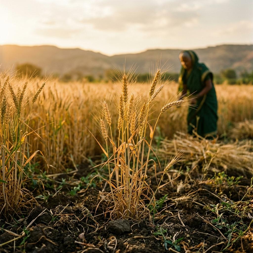Living soil and wheat farm in Maharashtra
